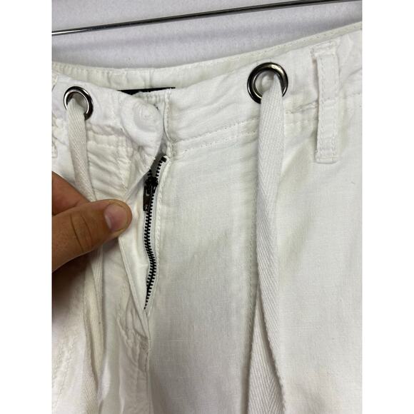 Woman's Willi Smith White Wide Leg Linen Blend Pants - Size 8 Beachy Resort - Picture 6 of 15